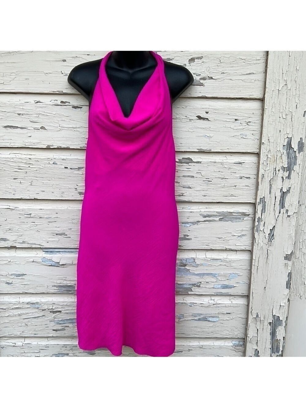 See You Monday Hot Pink Barbiecore Backless Halter Sexy Boutique Mini Dress H14